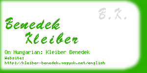 benedek kleiber business card